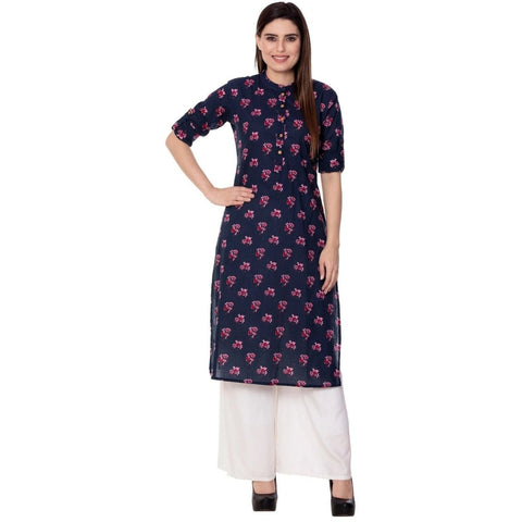 Arayna Women's Straight Cotton Printed Kurti - SheetKart