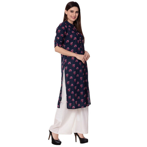 Arayna Women's Straight Cotton Printed Kurti - SheetKart