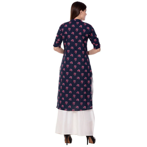 Arayna Women's Straight Cotton Printed Kurti - SheetKart