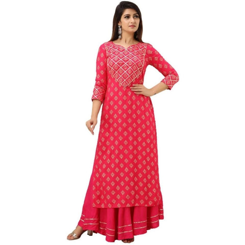 Arayna Women's Rayon Printed Kurti with Palazzo - SheetKart