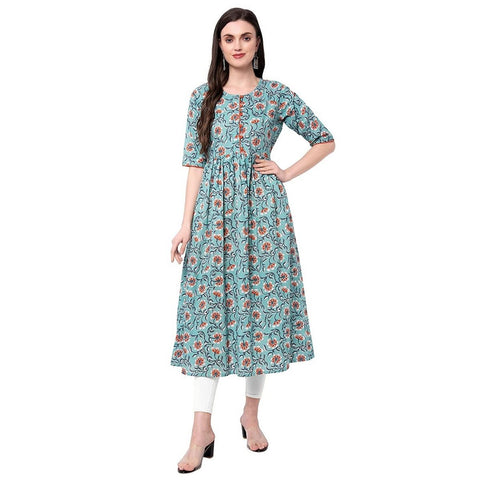 Women's Rayon Printed Straight Kurti