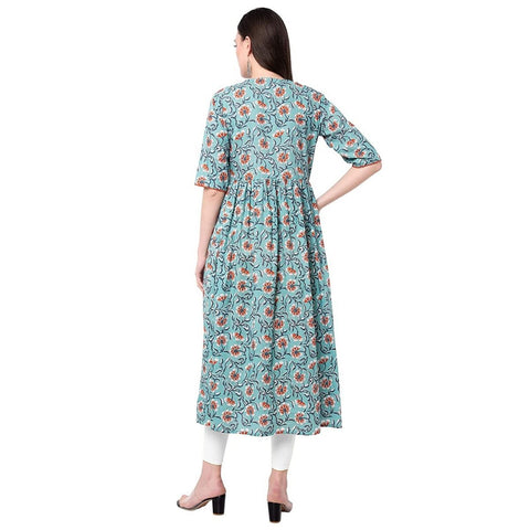 Women's Rayon Printed Straight Kurti