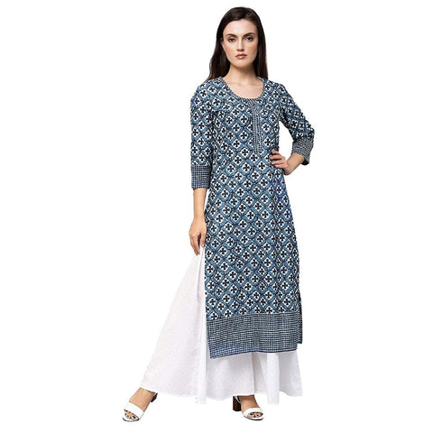 Arayna Women's Cotton Straight Kurta - SheetKart