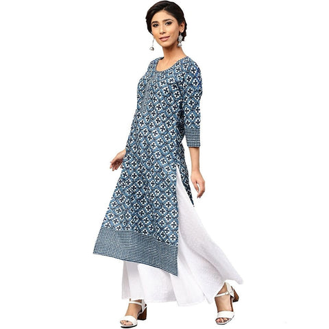 Arayna Women's Cotton Straight Kurta - SheetKart