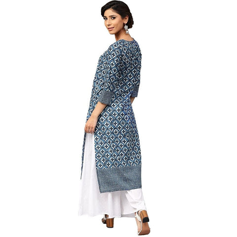 Arayna Women's Cotton Straight Kurta - SheetKart