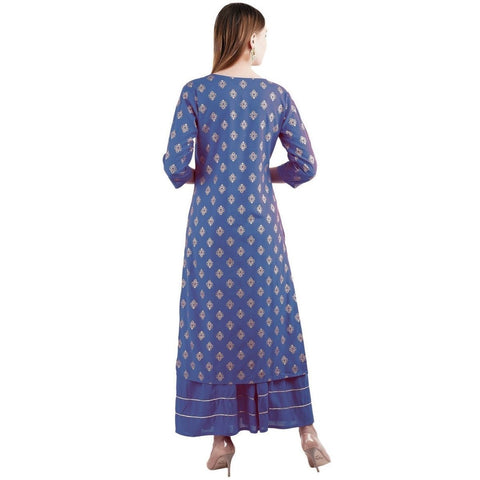 Arayna Women's Rayon Printed Kurta with Skirt Set - SheetKart