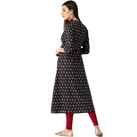 Arayna Women's Cotton Printed A-Line Kurti - SheetKart