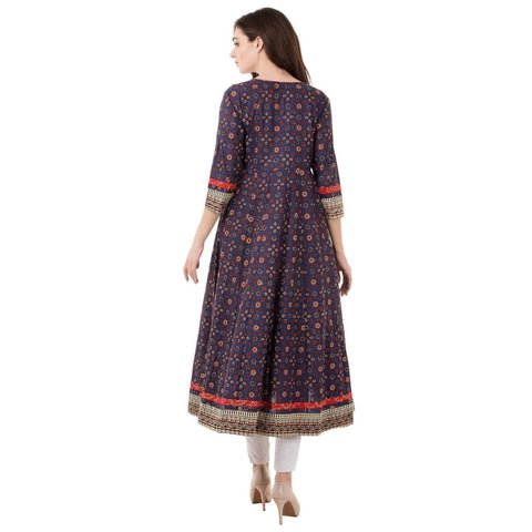 Arayna Women's Cotton Printed Anarkali Kurti - SheetKart